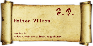 Heiter Vilmos névjegykártya